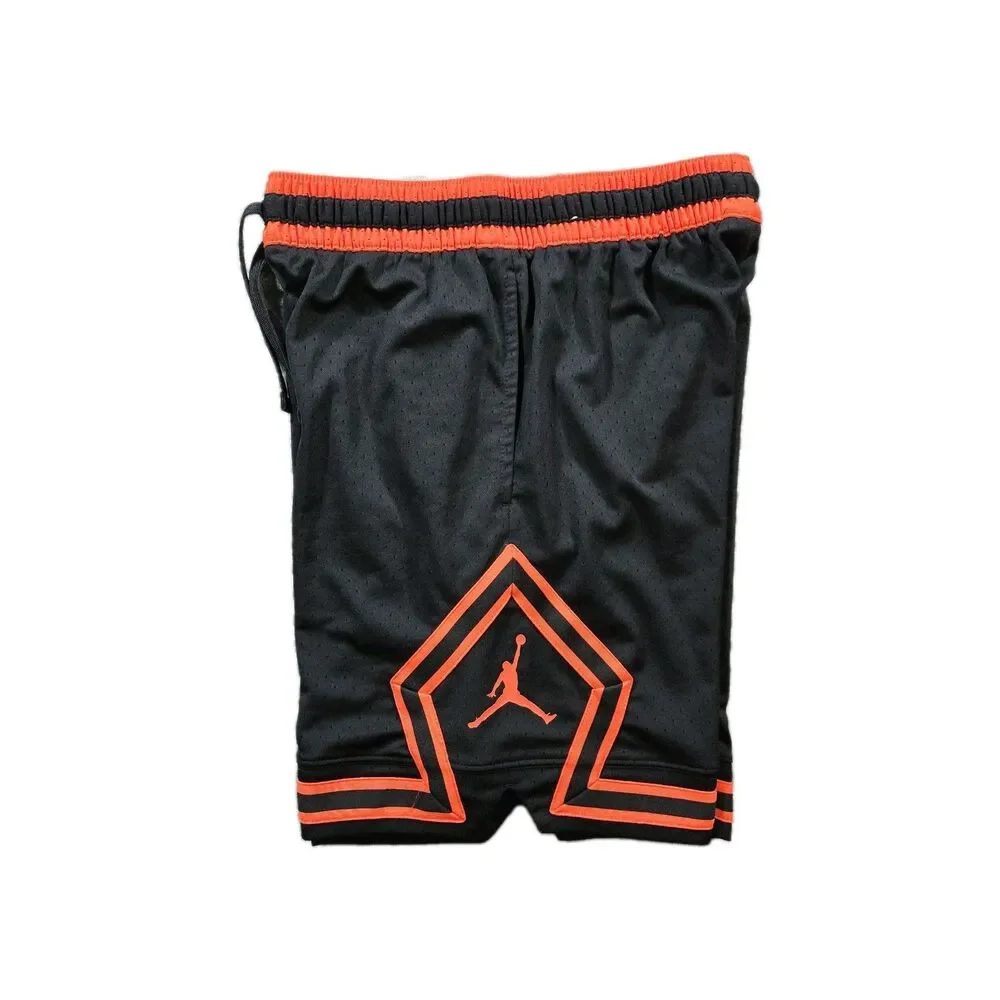 Air Jordan DriFit Black Orange Diamond Mesh Basketballl Shorts Mens Small 26x6